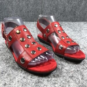 Aerosoles Sandals Womens Size 5.5 Red At Heart Studded Slingback Grommet Comfort